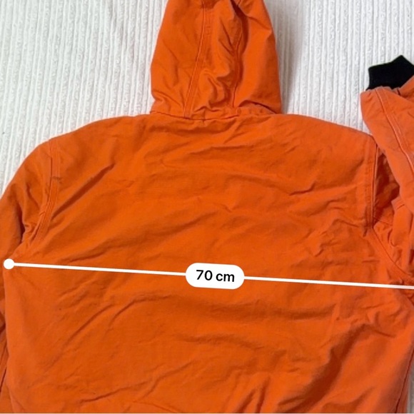 Carharrt J140 Duck Canvas Hooded Blaze Orange Active Jacket | Size XL - Picture 8 of 10